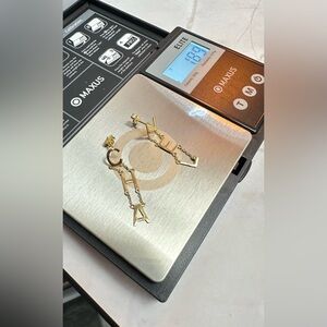Dainty earrings.  Real 18k Japan gold
